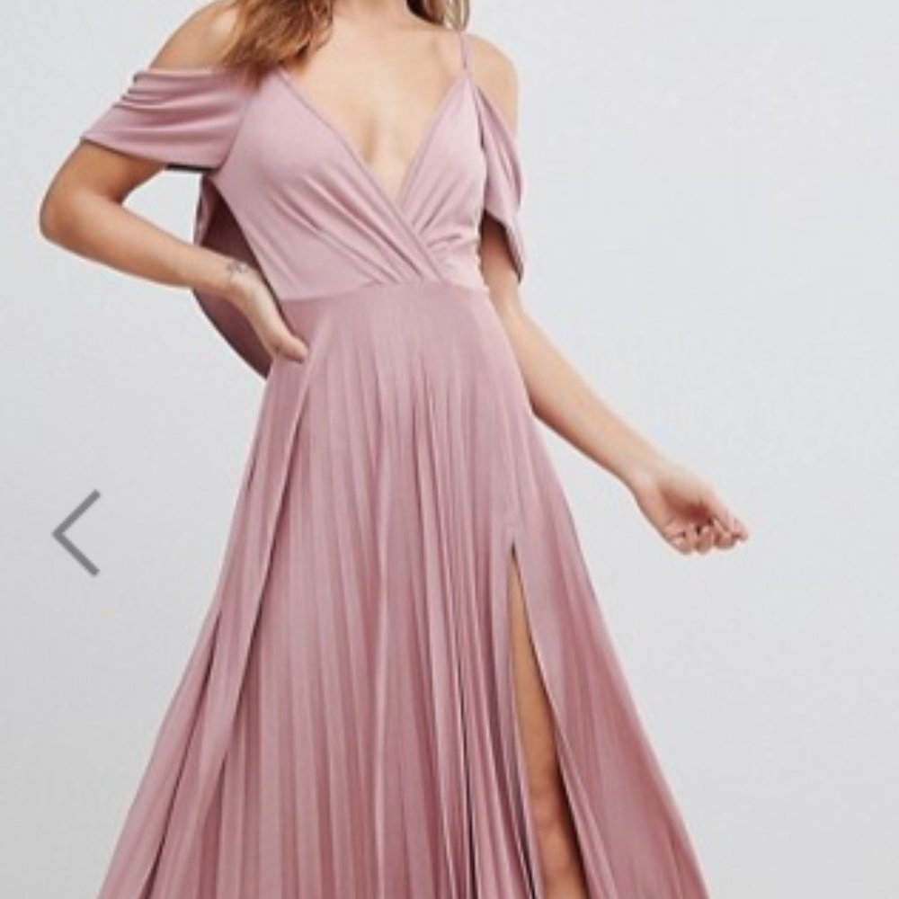 Blush rose bridesmaids dress